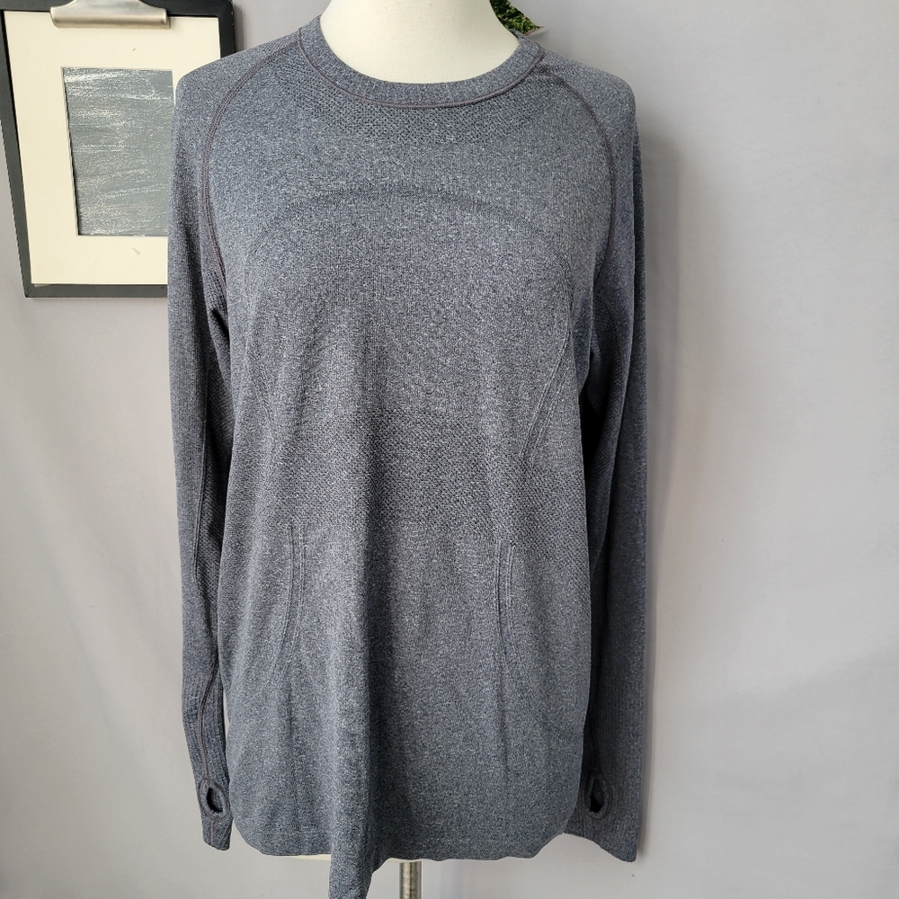 Lululemon Swiftly Tech Long Sleeve Crew Neck‎ Top Heathered Gray 12